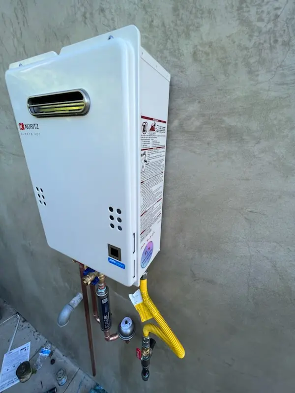 Tankless water heater installation for Mock homes